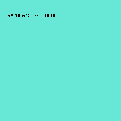 67E7D6 - Crayola's Sky Blue color image preview