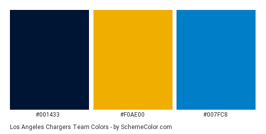 Los Angeles Chargers Team Color Scheme » Brand and Logo »