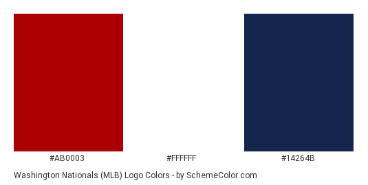 Washington Nationals Color Codes Hex, RGB, and CMYK - Team Color Codes