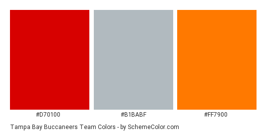 Tampa Bay Buccaneers Team Color Scheme » Brand and Logo » SchemeColor.com