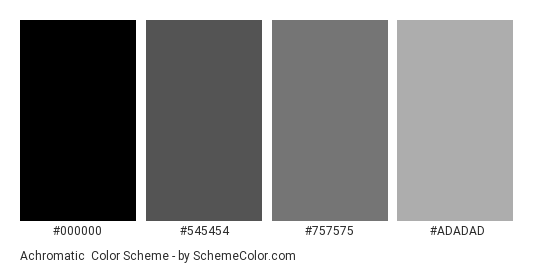 Achromatic Color Scheme » Black » SchemeColor.com