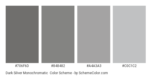 Dark Silver Monochromatic Color Scheme » Monochromatic » SchemeColor.com