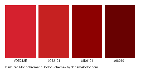 Dark Red Monochromatic Color Scheme » Monochromatic » SchemeColor.com
