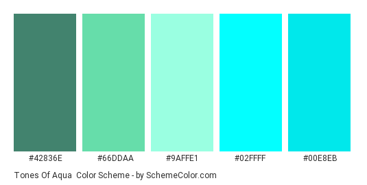 Tones Of Aqua Color Scheme » Aqua » SchemeColor.com