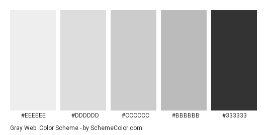 Gray Web Color Scheme » Gray » SchemeColor.com
