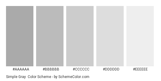 Simple Gray Color Scheme » Gray » SchemeColor.com