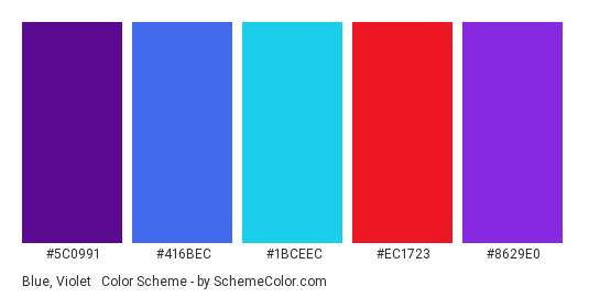 Blue, Violet & Red Color Scheme Blue SchemeColor.com