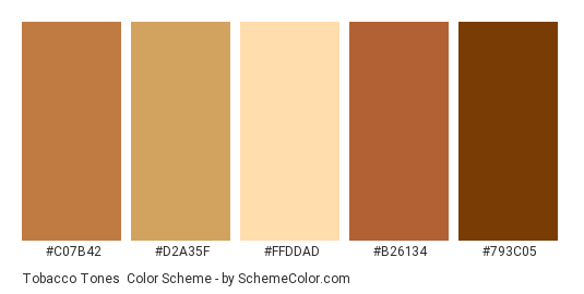 Tobacco Tones Color Scheme » Brown » SchemeColor.com