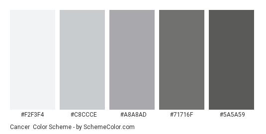 Cancer Color Scheme » Gray » SchemeColor.com