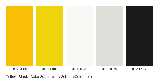 yellow and black  Color Palette Ideas