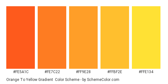 Orange To Yellow Gradient Color Scheme » Orange » SchemeColor.com