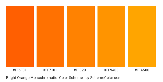 Bright Orange Monochromatic Color Scheme » Monochromatic » SchemeColor.com