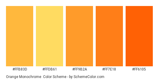 Orange Monochrome Color Scheme » Orange » SchemeColor.com