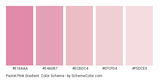 Pastel Pink Gradient Color Scheme Monochromatic Schemecolor Com