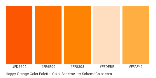Happy Orange Color Palette Color Scheme » Monochromatic » SchemeColor.com