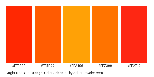 Bright Red And Orange Color Scheme » Orange » SchemeColor.com