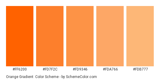Orange Gradient Color Scheme » Monochromatic » SchemeColor.com