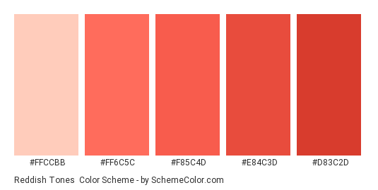 Reddish Tones Color Scheme » Monochromatic » SchemeColor.com