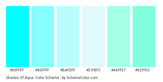 Shades Of Aqua Color Scheme » Aqua » SchemeColor.com
