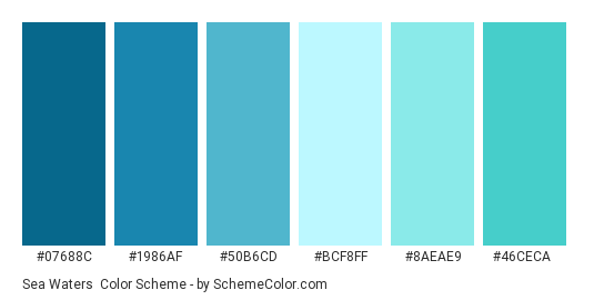 Sea Waters Color Scheme » Blue » SchemeColor.com