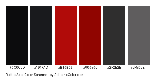 Battle Axe Color Scheme » Black » SchemeColor.com