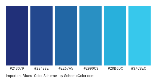 Important Blues Color Scheme » Blue » SchemeColor.com