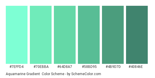 Aquamarine Gradient Color Scheme » Green » SchemeColor.com